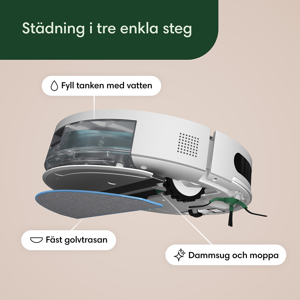 Roomba Combo® Essential robotdammsugaren och moppen vit