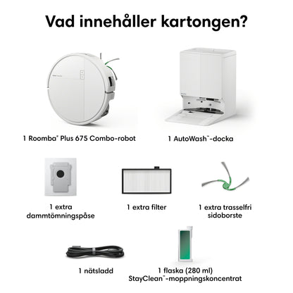 Roomba® Plus 675 Combo + AutoWash™-dockningsstation