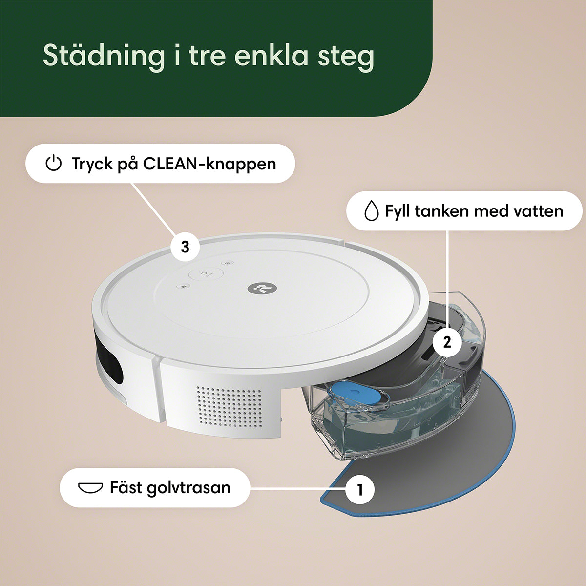 Roomba Combo® 2 Essential robot vit + AutoEmpty™ dockningsstation