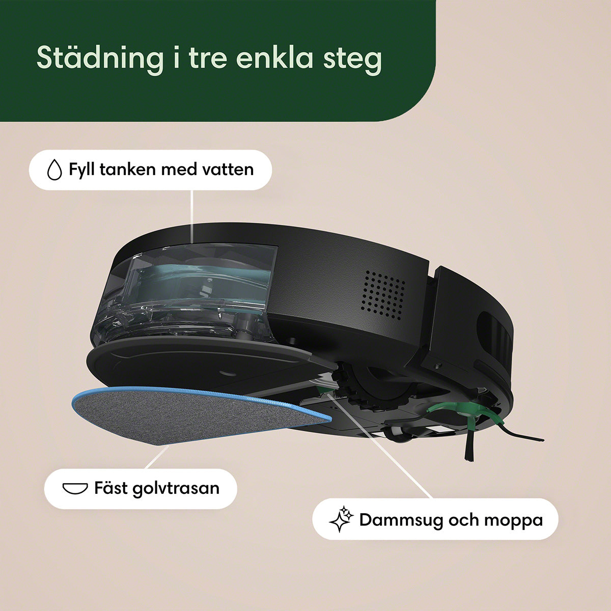 Roomba Combo® Essential robotdammsugaren och moppen svart