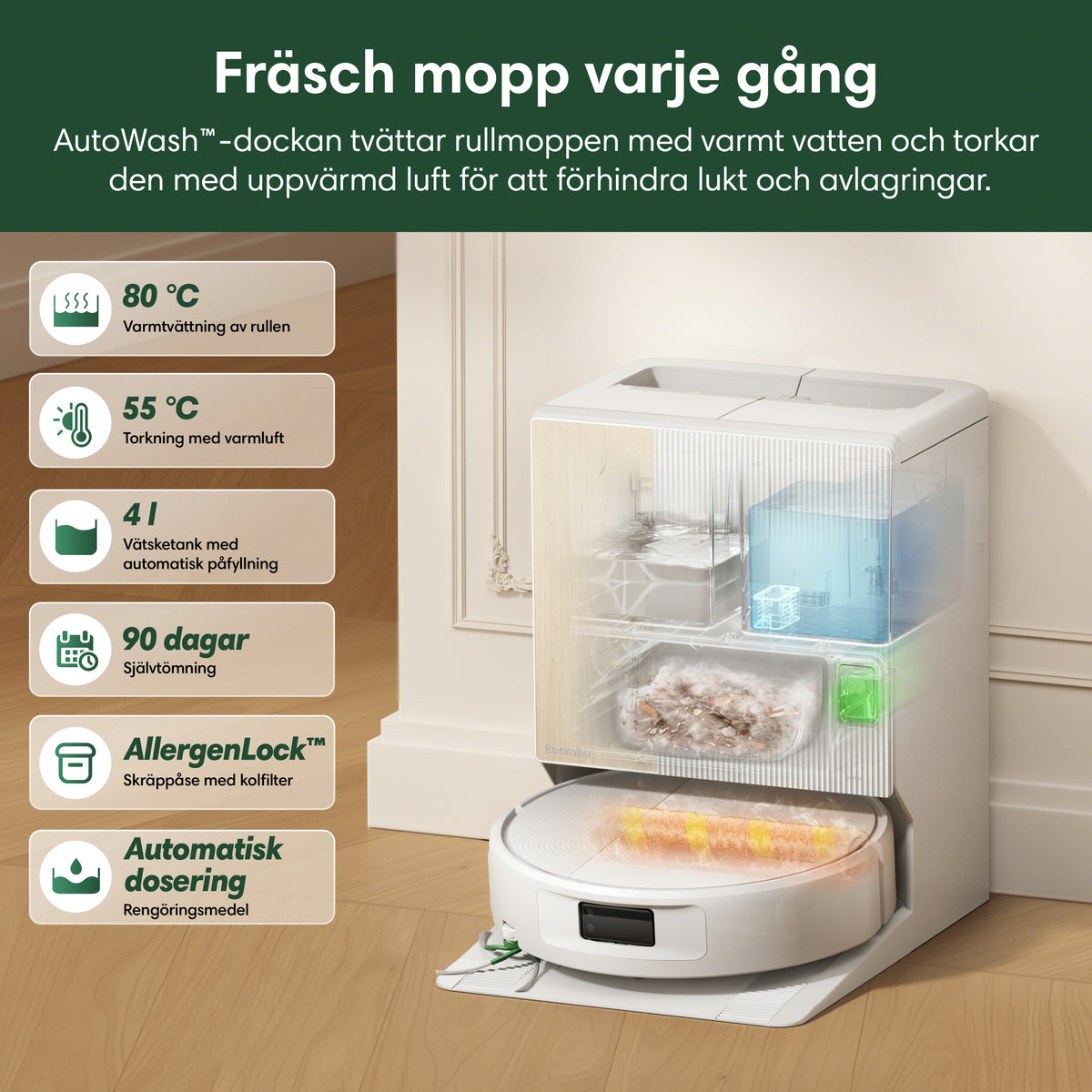 Roboten Roomba® Max 875 Combo + dockningsstationen AutoWash™