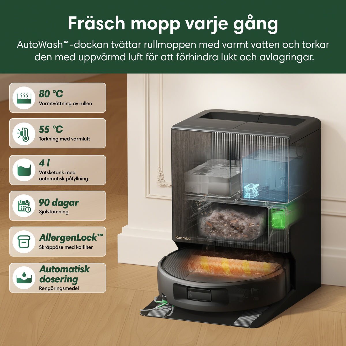 Roboten Roomba® Max 876 Combo + dockningsstationen AutoWash™