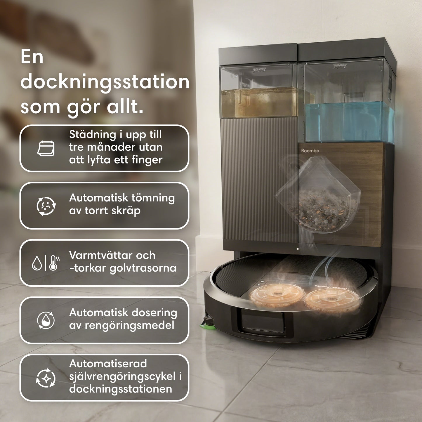 Roboten Roomba® Plus 575 Combo + dockningsstationen AutoWash™