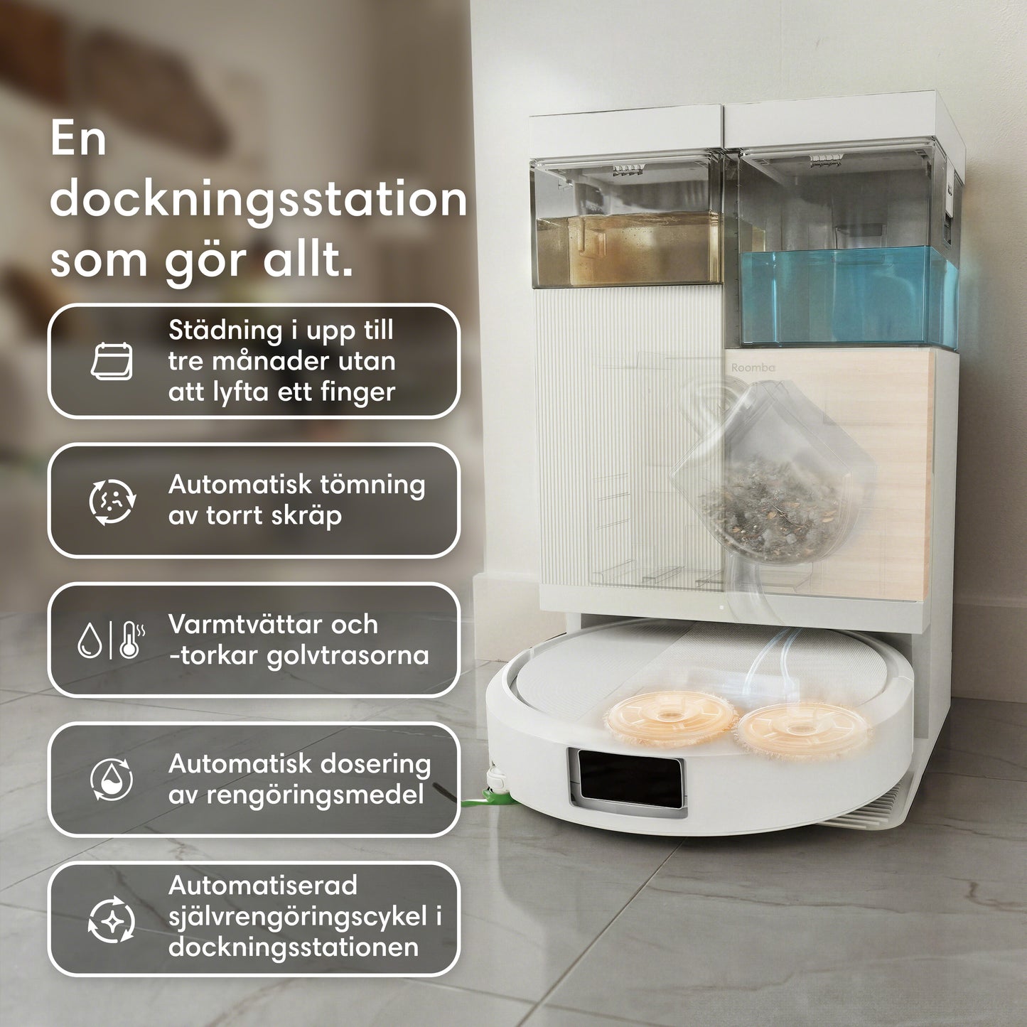 Roboten Roomba® Plus 575 Combo + dockningsstationen AutoWash™